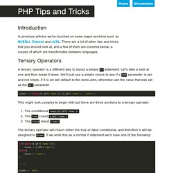 PHP Tips and Tricks
