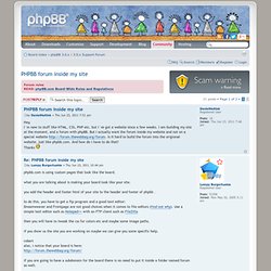 View topic - PHPBB forum inside my site