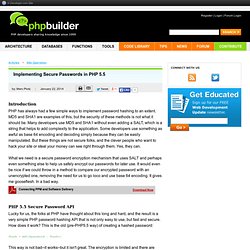 Implementing Secure Passwords in PHP 5.5