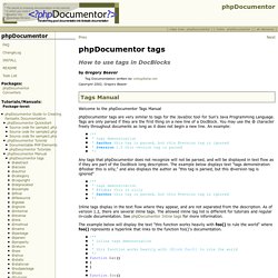 phpDocumentor tags