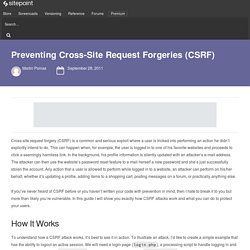 Preventing Cross-Site Request Forgeries