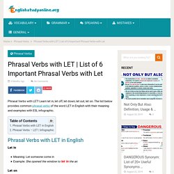 List of 6 Important Phrasal Verbs with Let - English Study Online