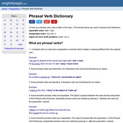 Phrasal Verb Dictionary