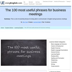 The 100 most useful phrases for business meetings