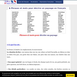 Phrases et mots pour décrire un paysage en français - Lettres et langue française