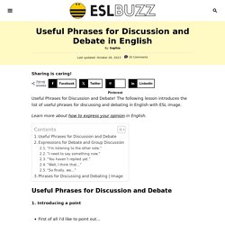 Useful Phrases for Discussion and Debate in English