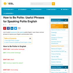 How to Be Polite: Useful Phrases for Speaking Polite English