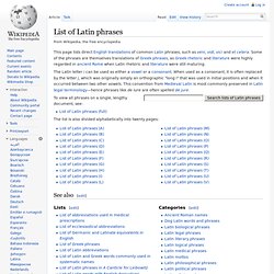 List of Latin phrases