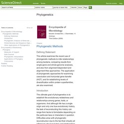 Phylogenetics - ScienceDirect Topics