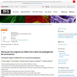 Retrouver les origines du SARS-CoV-2 dans les phylogénies de coronavirus