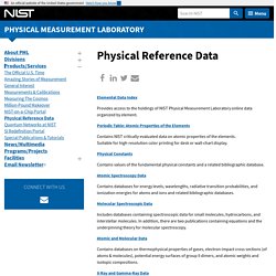 Physical Reference Data