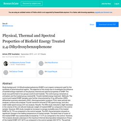 Spectral Properties of Biofield Treated 2,4-Dihydroxybenzophenone