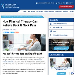 How Physical Therapy Can Relieve Back & Neck Pain