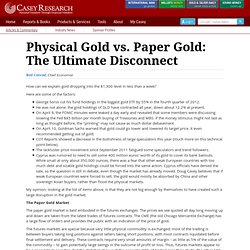 Physical Gold vs. Paper Gold: The Ultimate Disconnect