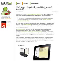 iPad Apps: Physicality and Heightened Realism