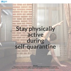 Stay physically active during self-quarantine