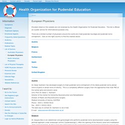 Health Organization for Pudendal Education