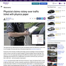 Physicist claims victory over traffic ticket with physics paper