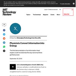 Physicists Convert Information Into Energy