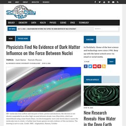 Physicists Find No Evidence of Dark Matter Influence on the Force Between Nuclei