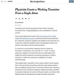 Physicists Create a Working Transistor From a Single Atom