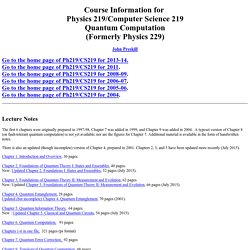 Physics 219 Course Information