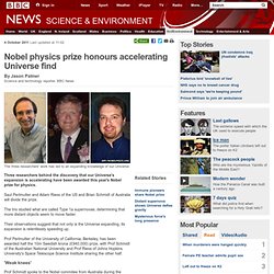 Nobel physics prize honours accelerating Universe find