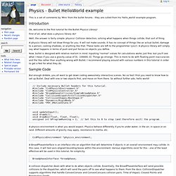 Physics - Bullet HelloWorld example - Wikiid