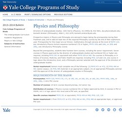 Physics and Philosophy < Yale University