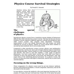 Physics Course Survival Strategies.