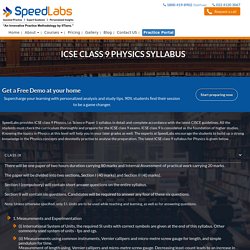 ICSE Class 9 Physics Syllabus: SpeedLabs