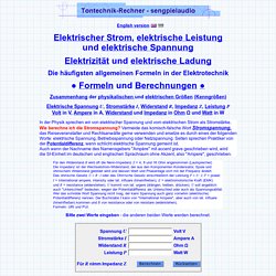 Elektrische Spannung elektrischer Strom Widerstand Impedanz Leistung Energie Formel Physik Physikunterricht Berechnung Zusammenhang zwischen Stromstärke Ampere Amper Volt Ohm allgemein - Leistungsformel Power Formeln berechnen umrechnen Tontechnik Physik