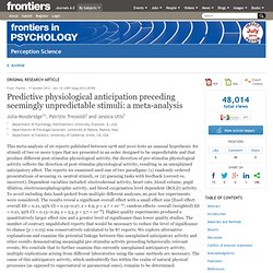 Predictive Physiological Anticipation Preceding Seemingly Unpredictable Stimuli: A Meta-Analysis
