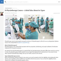 D Physiotherapy Course – A Brief Idea About its Types