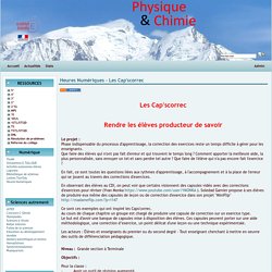 Physique Chimie Académie de Grenoble - Heures Numériques - Les Cap'scorrec