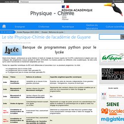 Python Le site Physique-Chimie de l'académie de Guyane