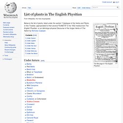 List of plants in The English Physitian (1652 book)