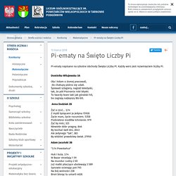 Pi-ematy na Święto Liczby Pi