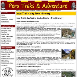Inca Trail to Machu Picchu (4 days) - Peru Treks and Adventure - Inca Trail Trek Itinerary