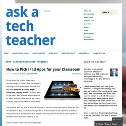 How to Pick iPad Apps for your Classroom