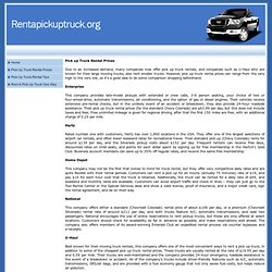 Pick Up Truck Rental Prices