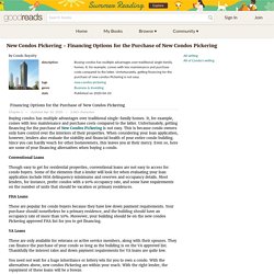 New Condos Pickering - Financing Options for the Purchase of New Condos Pickering by Condo Royalty