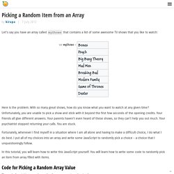 Picking a Random Item from an Array