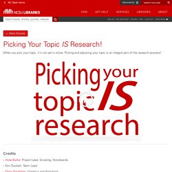 Picking Your Topic IS Research!