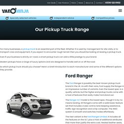 Our Pickup Truck Range - Van Ninja Van Leasing