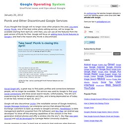 Picnik and Other Discontinued Google Services