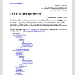 PicoLisp Reference