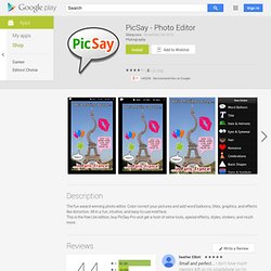 PicSay - Photo Editor - Applications sur l'Android Market