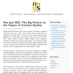 Not Just Seo: The Big Picture on the Impact of Content Quality
