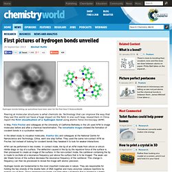First pictures of hydrogen bonds unveiled